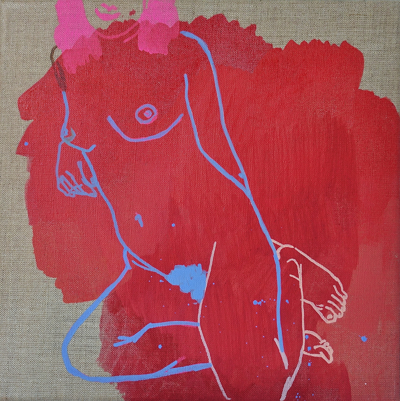 Agnieszka Sandomierz - A blue thrill (Tempera on canvas | Wymiary: 36 x 36 cm | Cena: 3000 PLN)