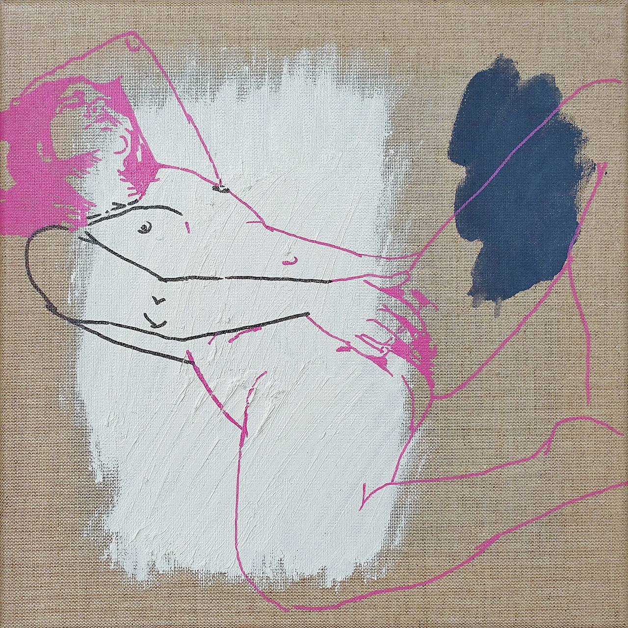 Agnieszka Sandomierz - A moment for yourself (Tempera on canvas | Size: 36 x 36 cm | Price: 3000 PLN)