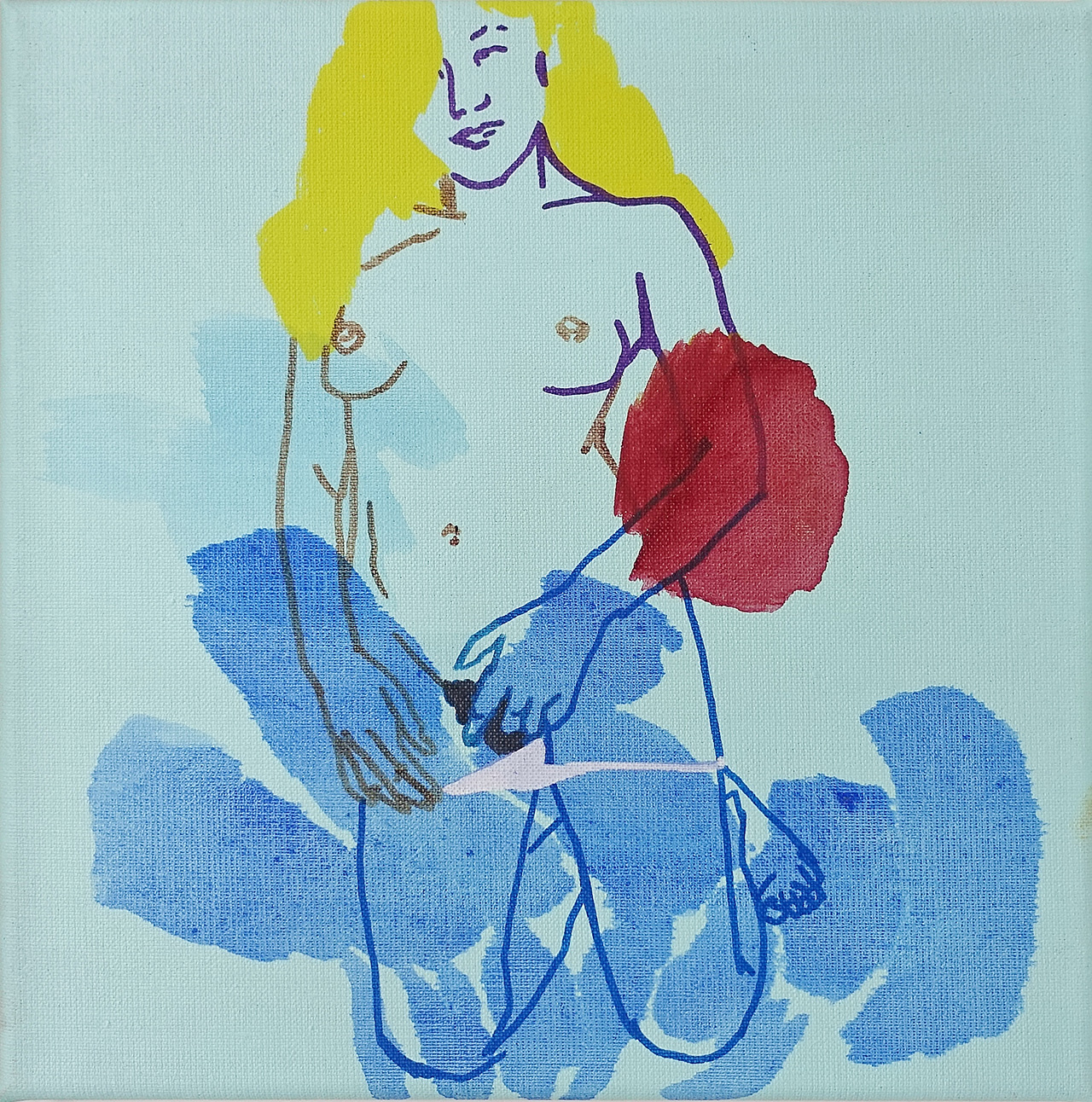 Agnieszka Sandomierz - Mermaid (Tempera on canvas | Size: 36 x 36 cm | Price: 2800 PLN)