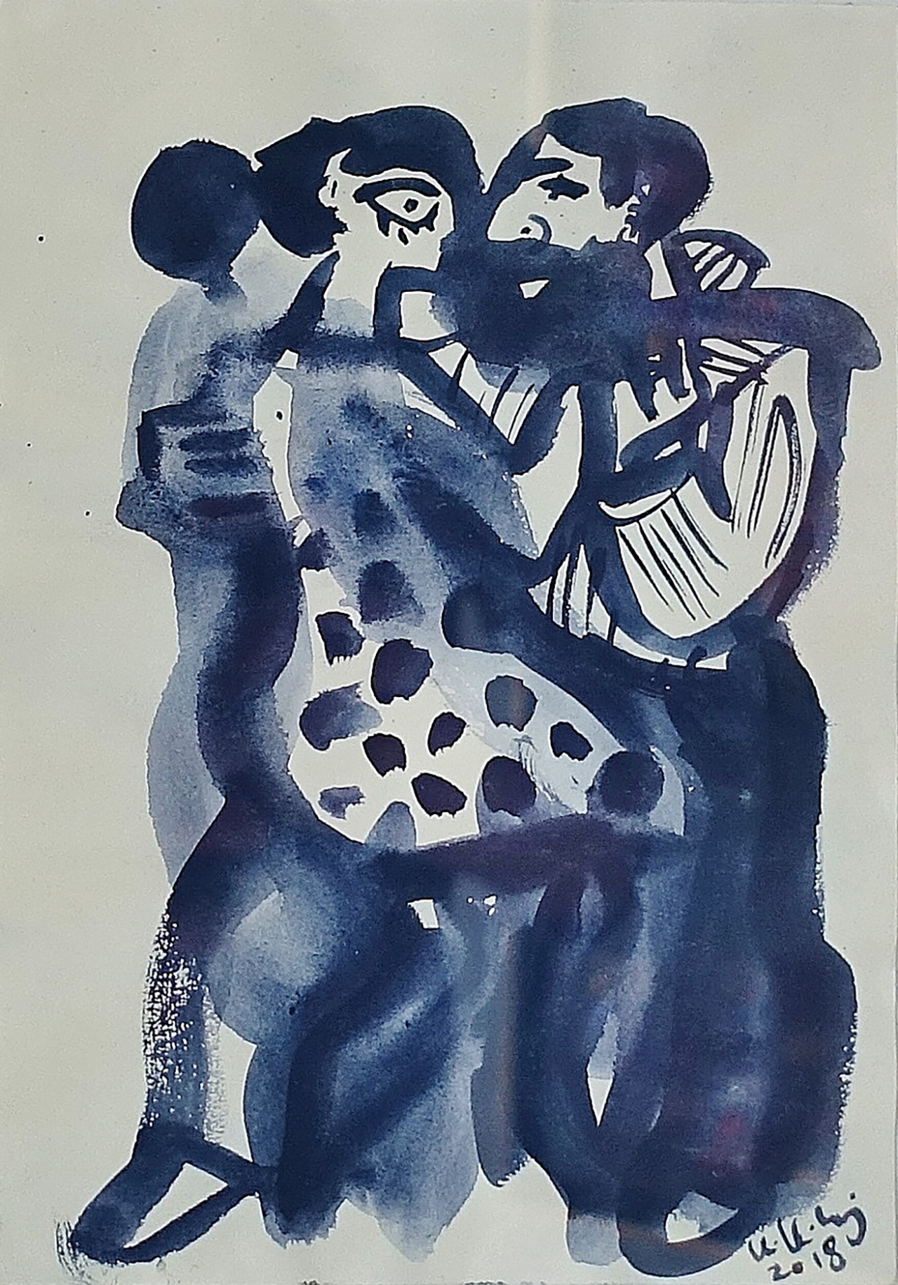 Krzysztof Kokoryn - Couple dancing No 2 (Ink on paper | Größe: 30 x 39 cm | Preis: 1500 PLN)