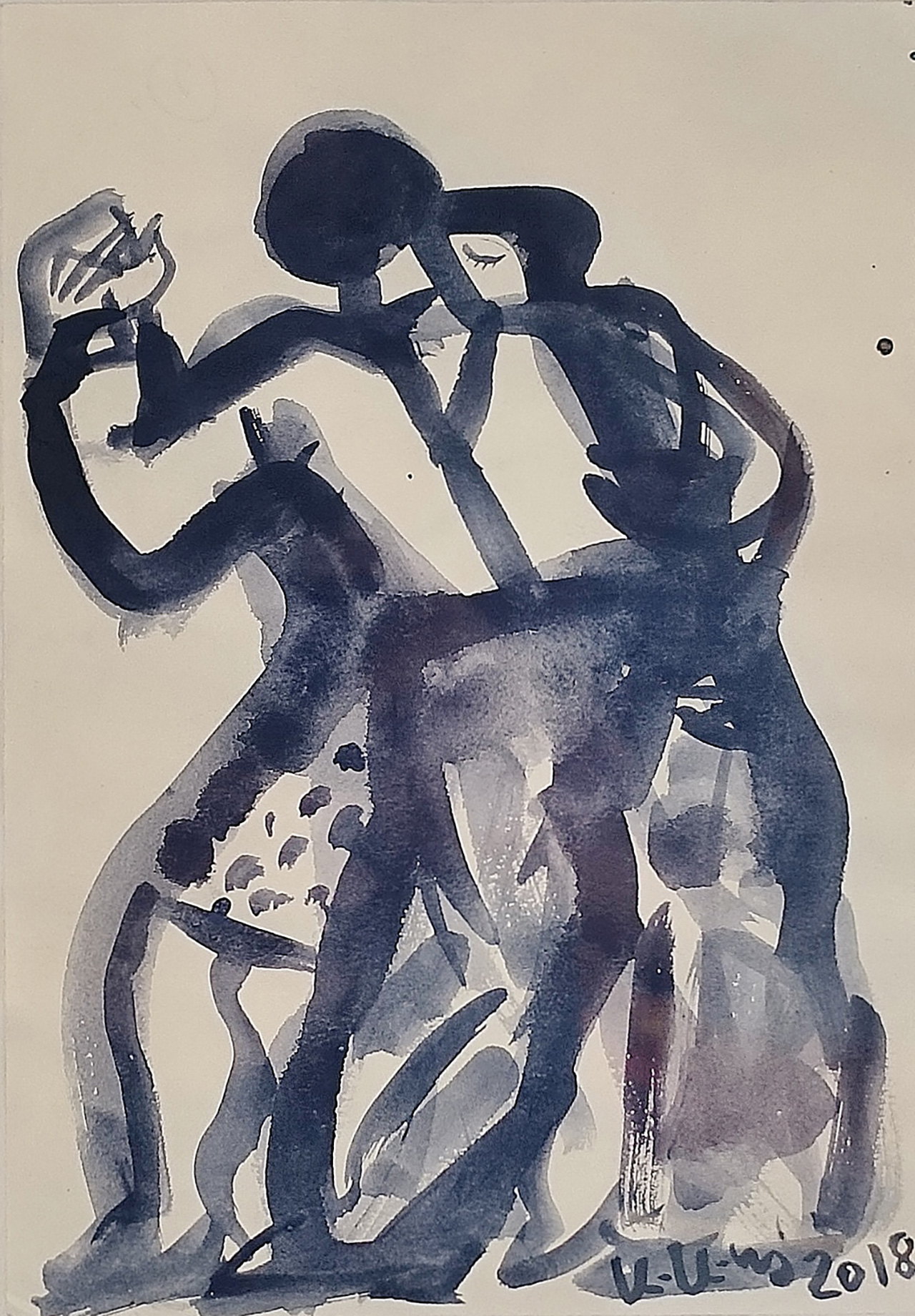 Krzysztof Kokoryn - Couple dancing No 3 (Ink on paper | Größe: 30 x 39 cm | Preis: 1500 PLN)