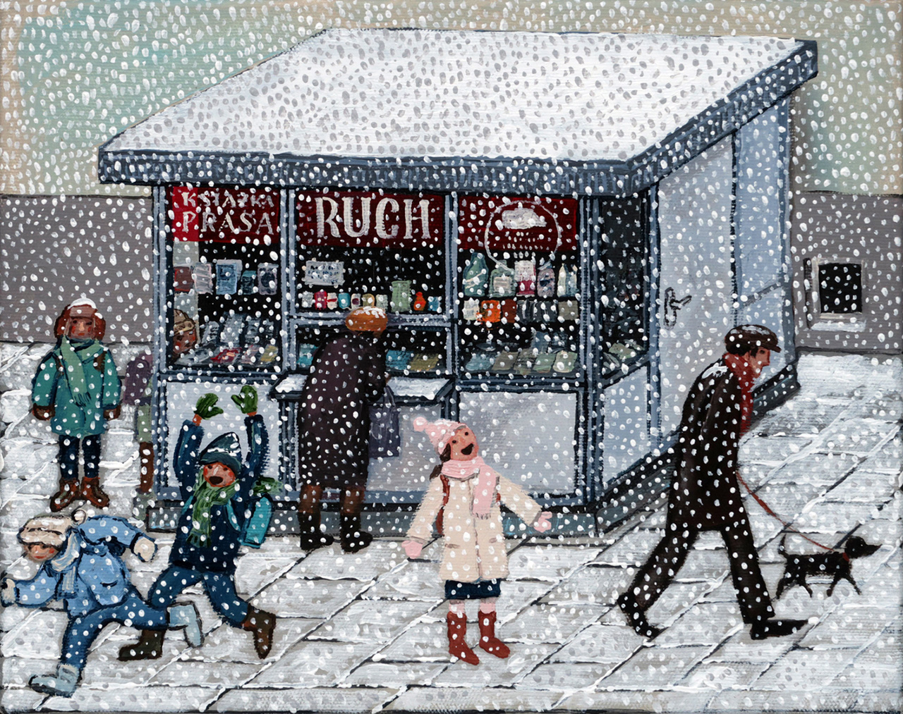 Krzysztof Kokoryn - Kiosk Ruchu (Acrylic on canvas | Size: 30 x 24 cm | Price: 6500 PLN)