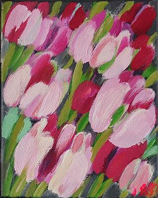 Beata Murawska : Pink night : Oil on Canvas