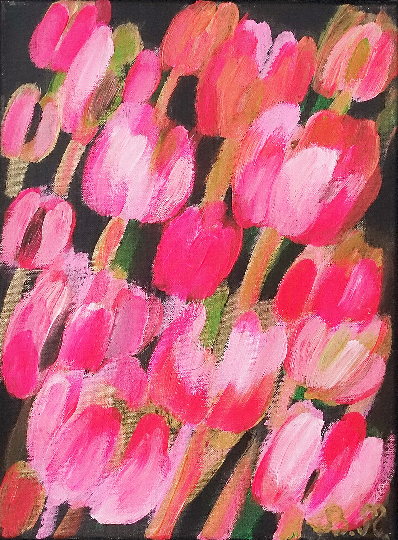 Beata Murawska - Psychodelic tulips (Oil on Canvas | Size: 36 x 46 cm | Price: 3000 PLN)