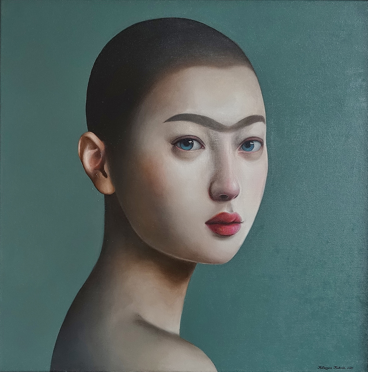 Katarzyna Kubiak - Incomplete beauty (Oil on Canvas | Wymiary: 96 x 96 cm | Cena: 9000 PLN)
