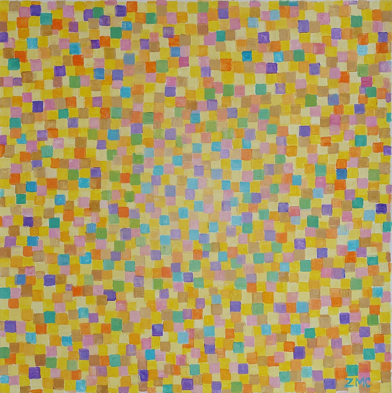 Zofia Matuszczyk-Cygańska - Yellow (Oil on Canvas | Wymiary: 86 x 86 cm | Cena: 12000 PLN)