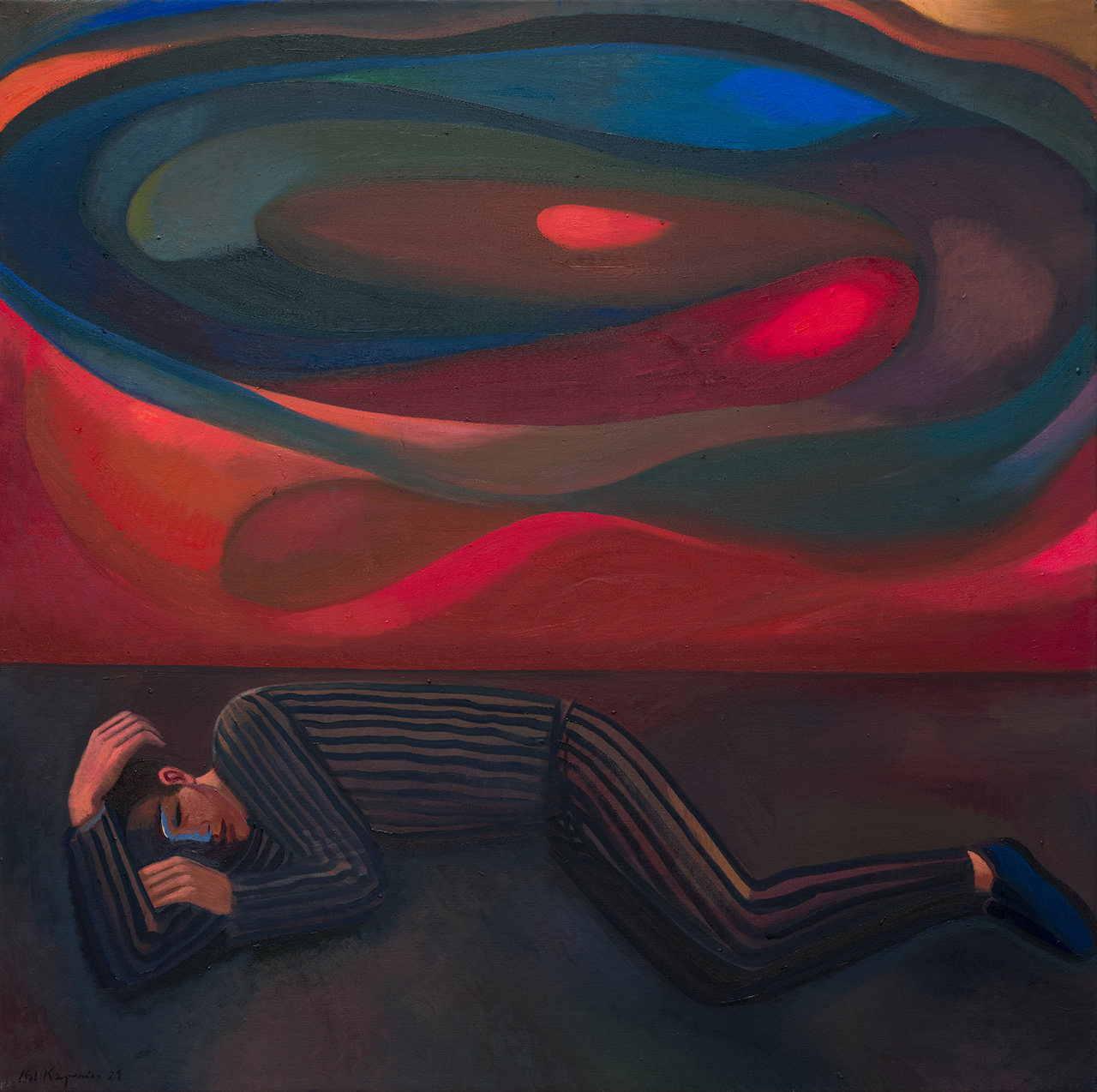 Katarzyna Karpowicz - Let Me Close My Eyes For A While (Oil on Canvas | Size: 120 x 120 cm | Price: 35000 PLN)