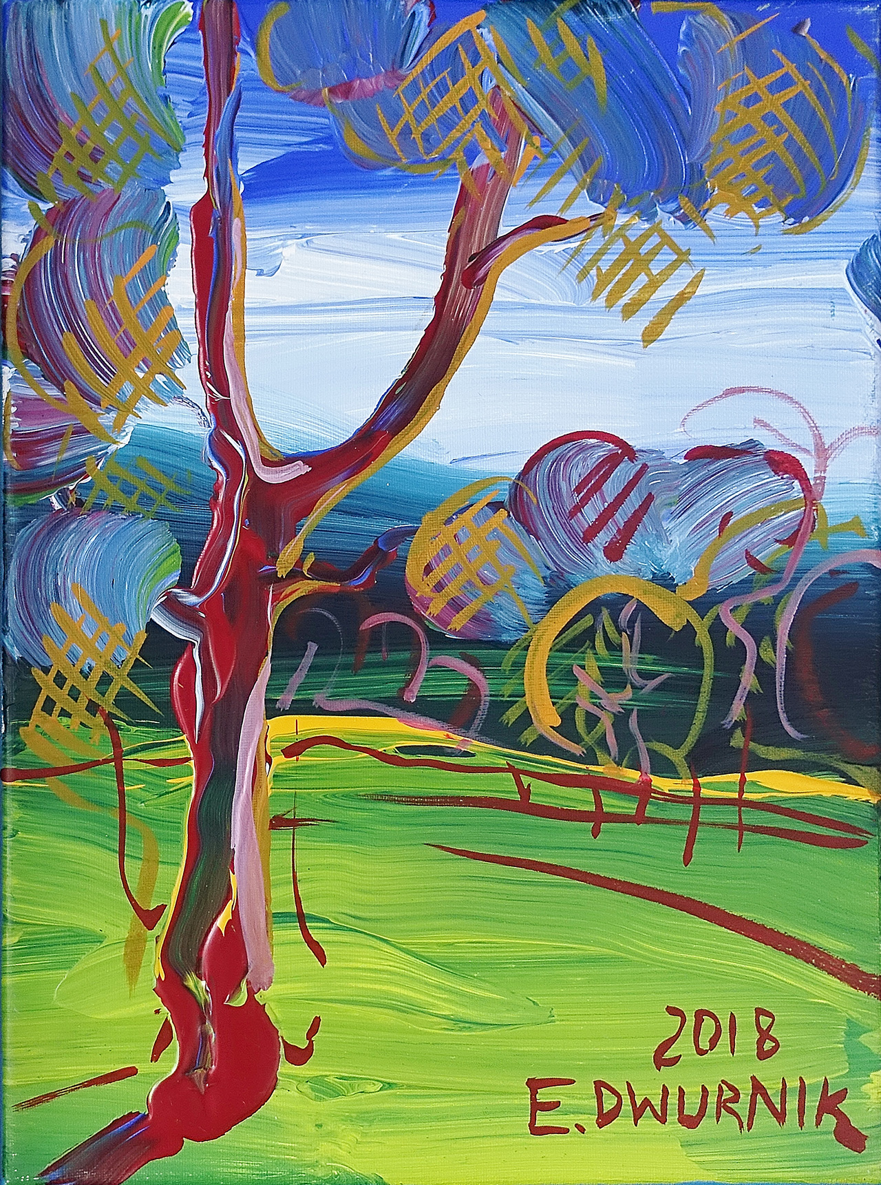 Edward Dwurnik - Sosna (Oil on Canvas | Size: 38 x 48 cm | Price: 40000 PLN)