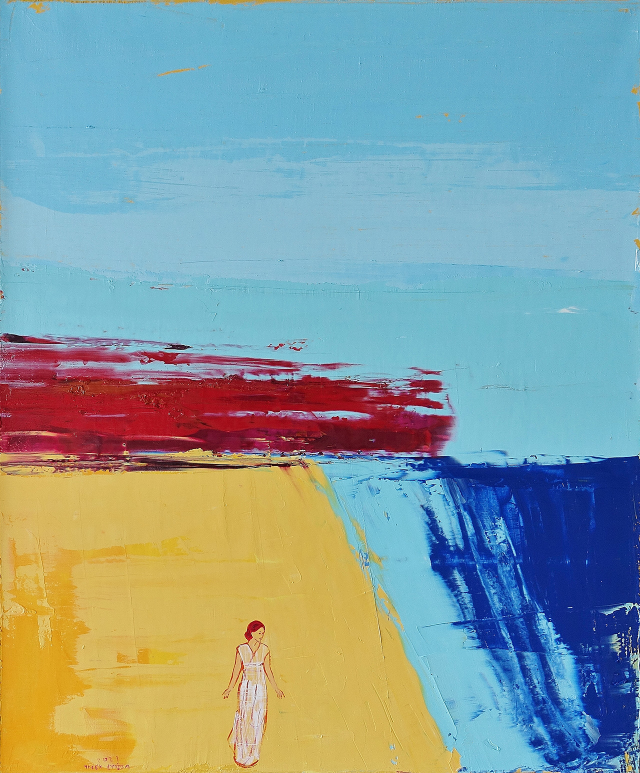 Jacek Łydżba - Woman on the seashore (Oil on Canvas | Size: 106 x 126 cm | Price: 9000 PLN)