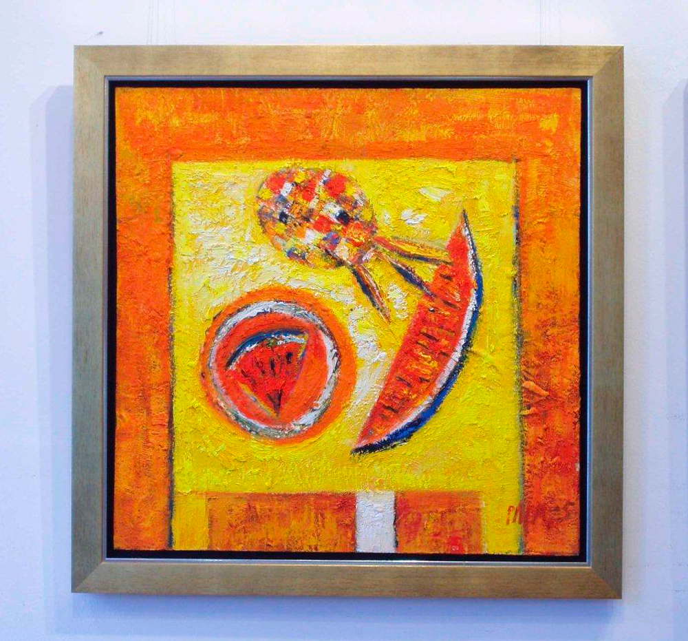 Darek Pala - Still life orange (Oil on Canvas | Size: 96 x 96 cm | Price: 9500 PLN)