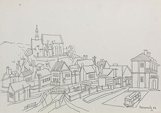 Edward Dwurnik : Kazimierz 1966 : Pencil on paper