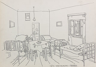 Edward Dwurnik : Overnight in Kazimierz in 1966 : Pencil on paper
