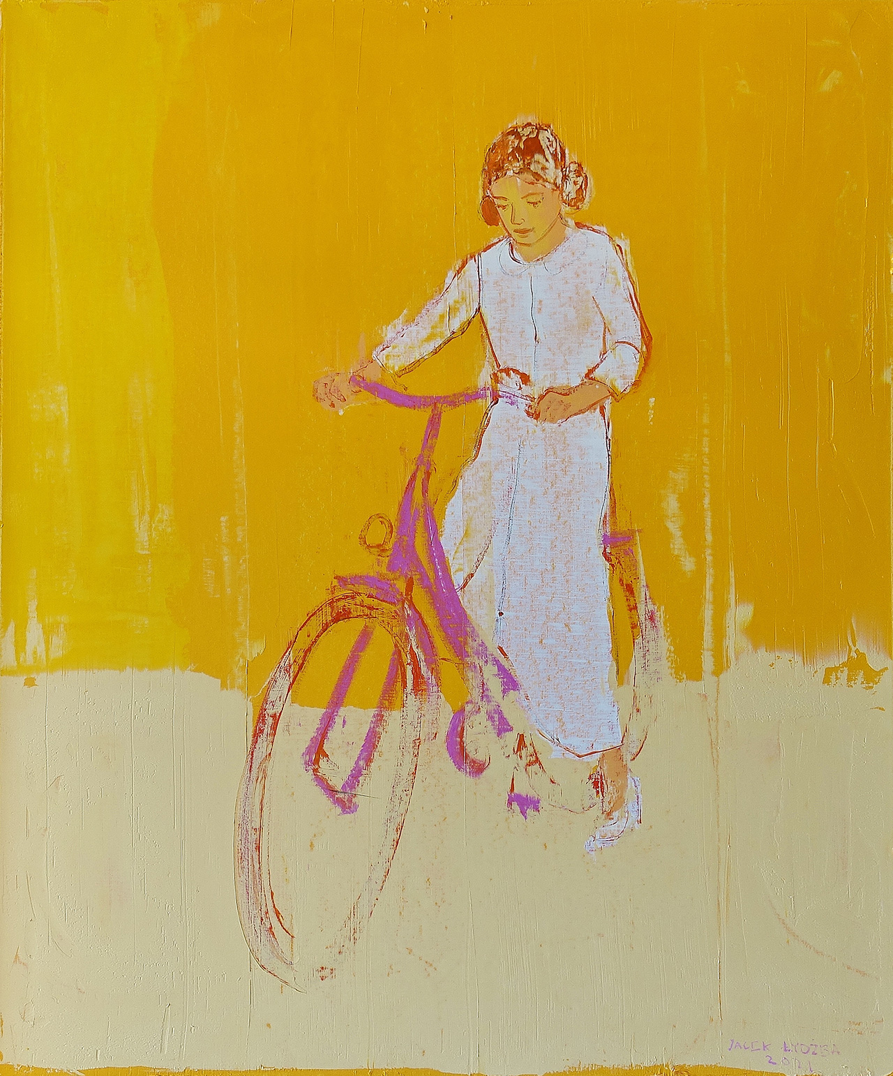 Jacek Łydżba - Cyclist (Oil on Canvas | Size: 106 x 126 cm | Price: 9500 PLN)