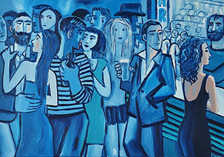 Krzysztof Kokoryn : Blue bar : Oil on Canvas