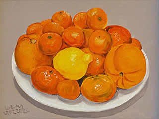 Krzysztof Kokoryn : Still life with mandarins : Oil on Canvas