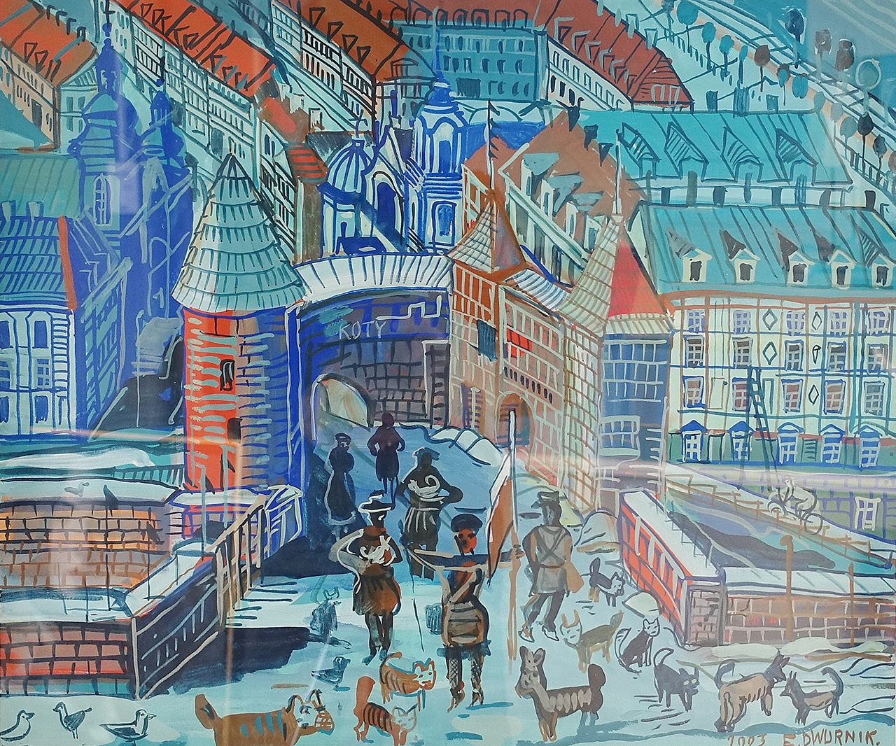 Edward Dwurnik - Warszawa, Barbakan (Watercolour on paper | Size: 54 x 46 cm | Price: 25000 PLN)