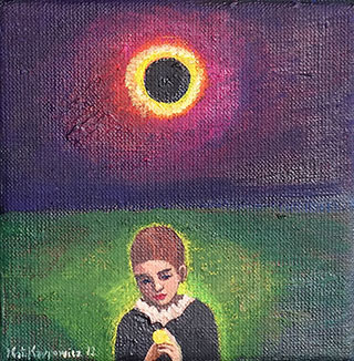 Katarzyna Karpowicz : Little gift (Black hole sun) : Oil on Canvas