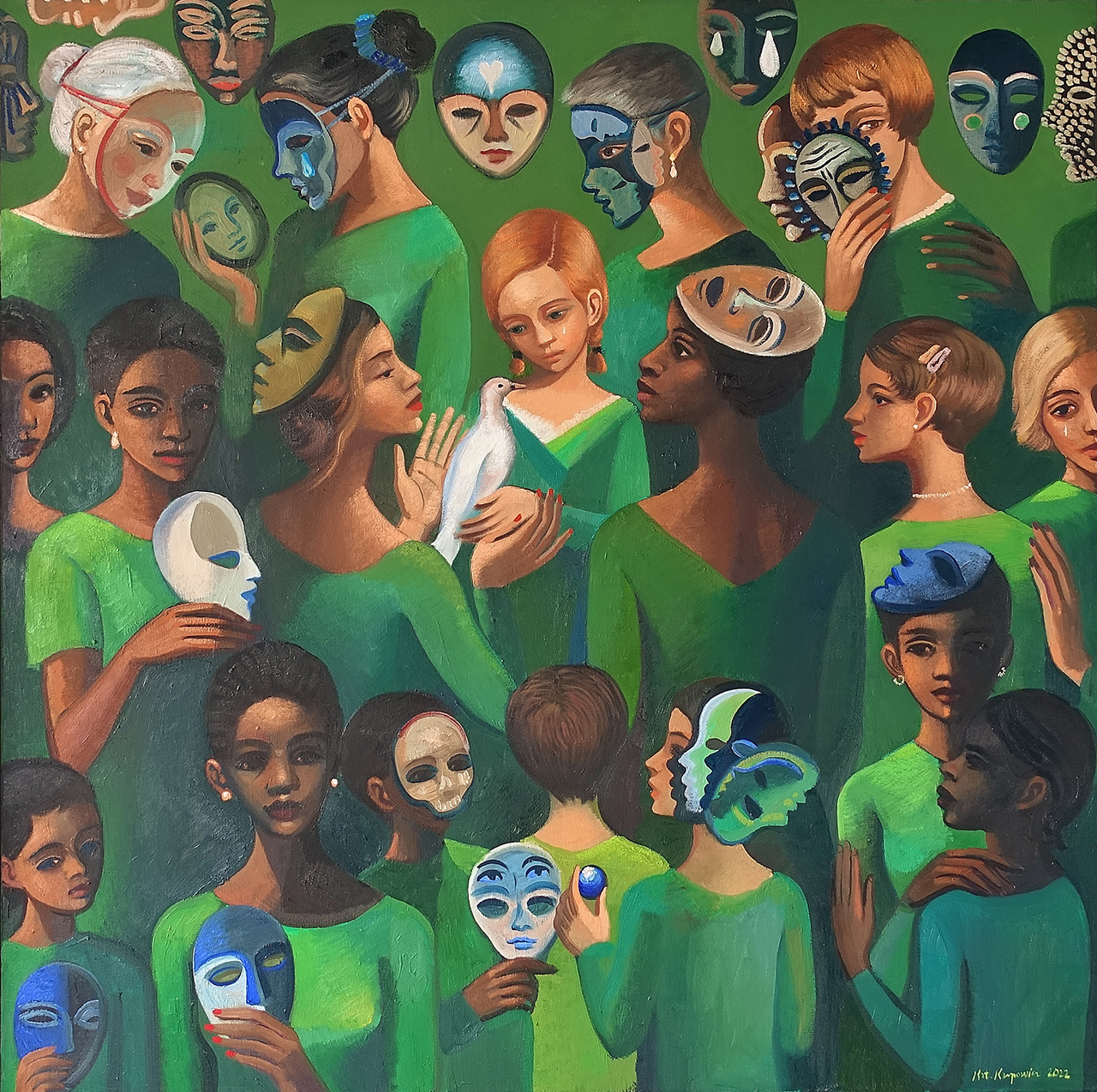 Katarzyna Karpowicz - Green (Oil on Canvas | Wymiary: 130 x 130 cm | Cena: 40000 PLN)