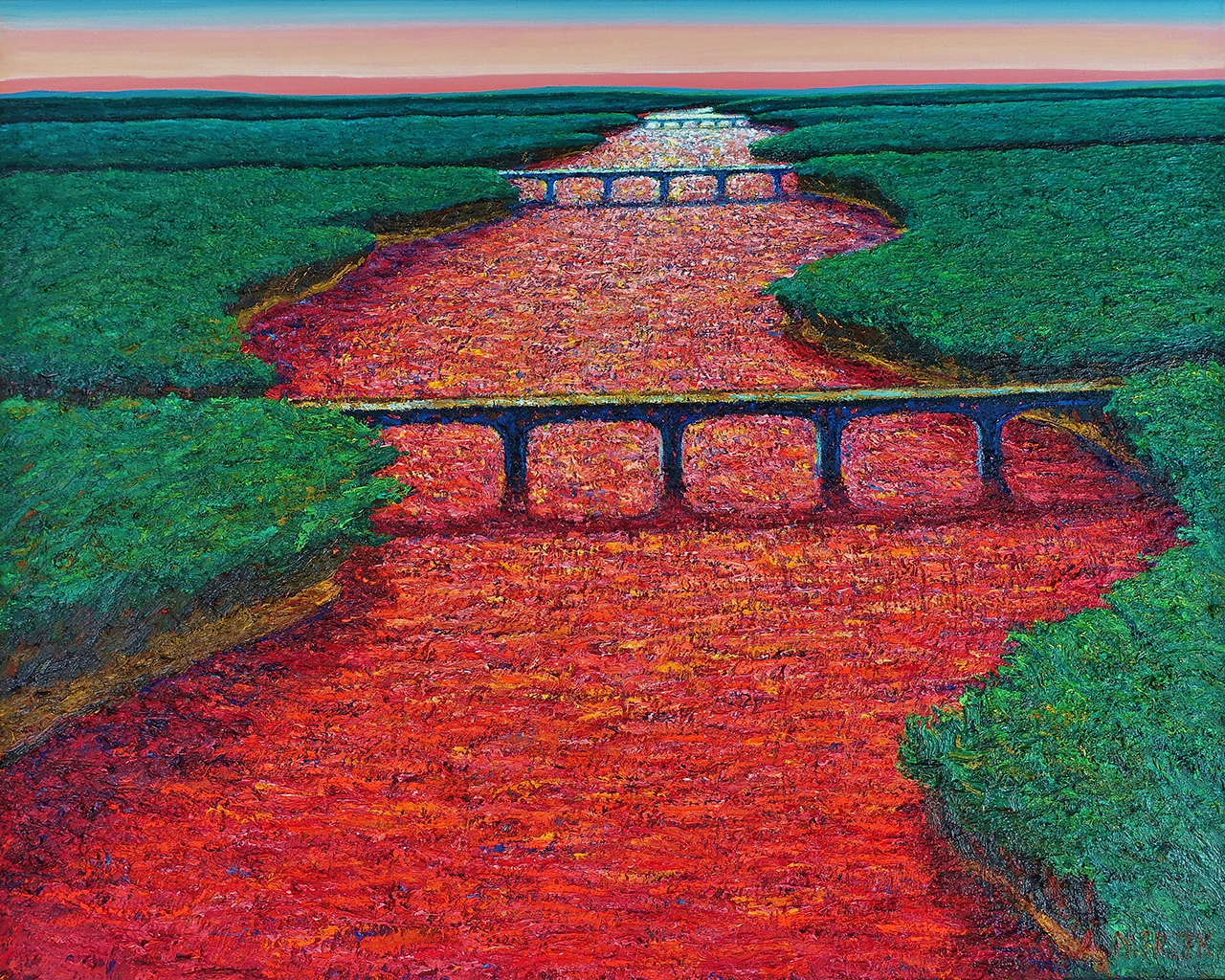 Adam Patrzyk - Red river (Oil on Canvas | Wymiary: 106 x 86 cm | Cena: 20000 PLN)