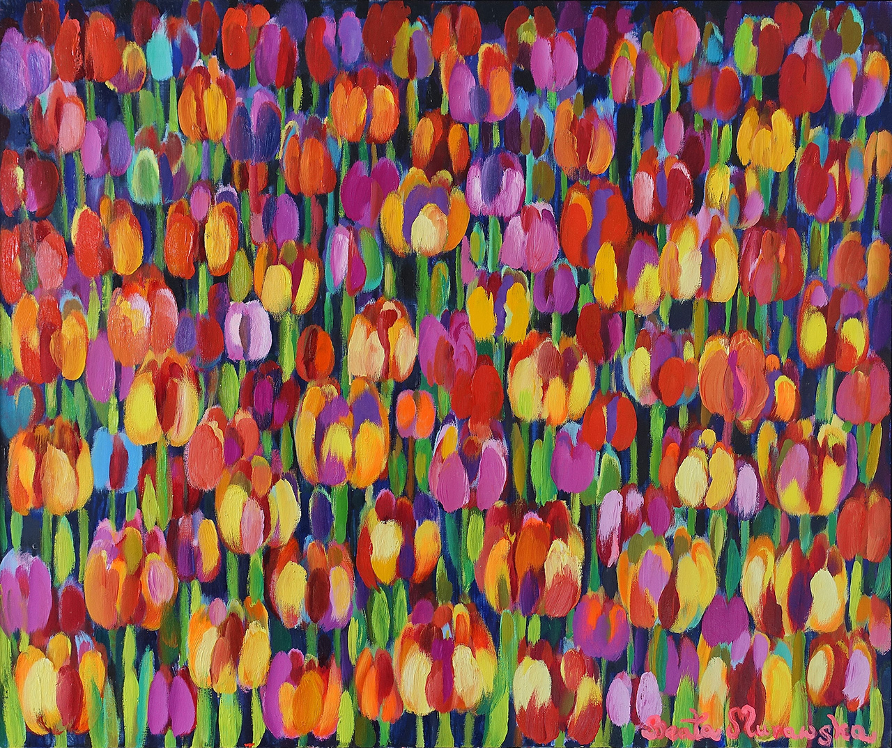 Beata Murawska - Notte dei tulipani (Oil on Canvas | Größe: 126 x 106 cm | Preis: 16000 PLN)