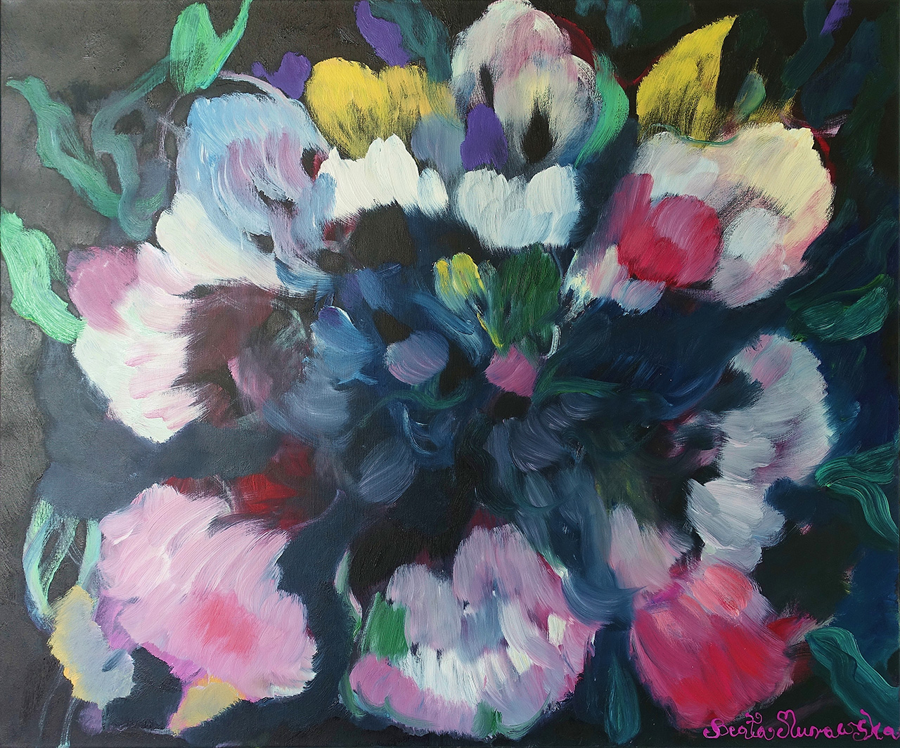 Beata Murawska - Wild Rose (Oil on Canvas | Wymiary: 126 x 106 cm | Cena: 12000 PLN)