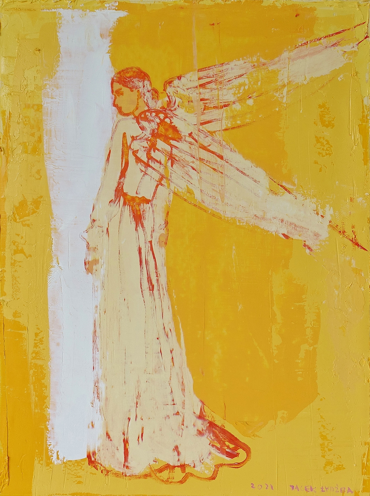 Jacek Łydżba - Angel (Oil on Canvas | Size: 66 x 86 cm | Price: 5500 PLN)