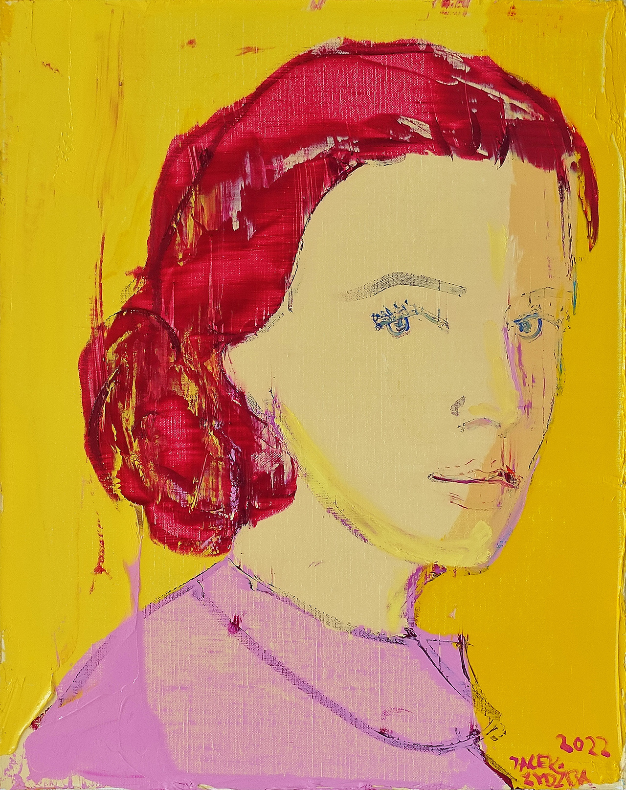 Jacek Łydżba - Redheaded (Oil on Canvas | Size: 46 x 56 cm | Price: 4500 PLN)