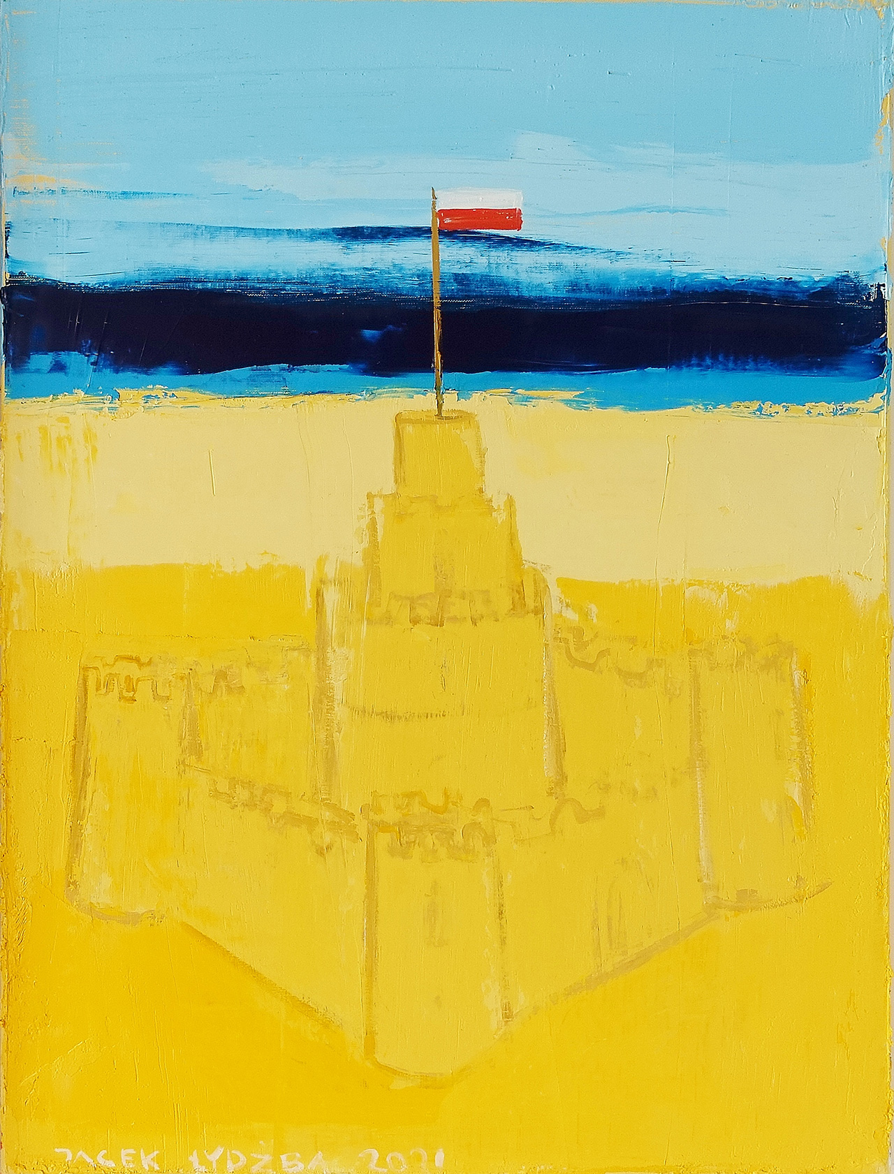 Jacek Łydżba - Sand castle (Oil on Canvas | Size: 68 x 88 cm | Price: 5500 PLN)