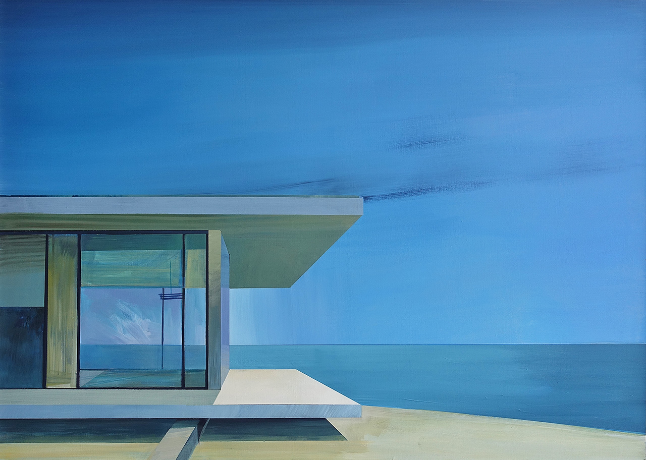 Maria Kiesner - Blue II (Tempera on canvas | Größe: 146 x 106 cm | Preis: 9500 PLN)