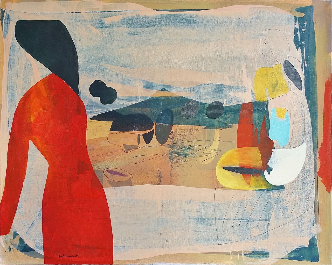 Jacek Cyganek - In the color of the day (Tempera on canvas | Größe: 108 x 88 cm | Preis: 5500 PLN)