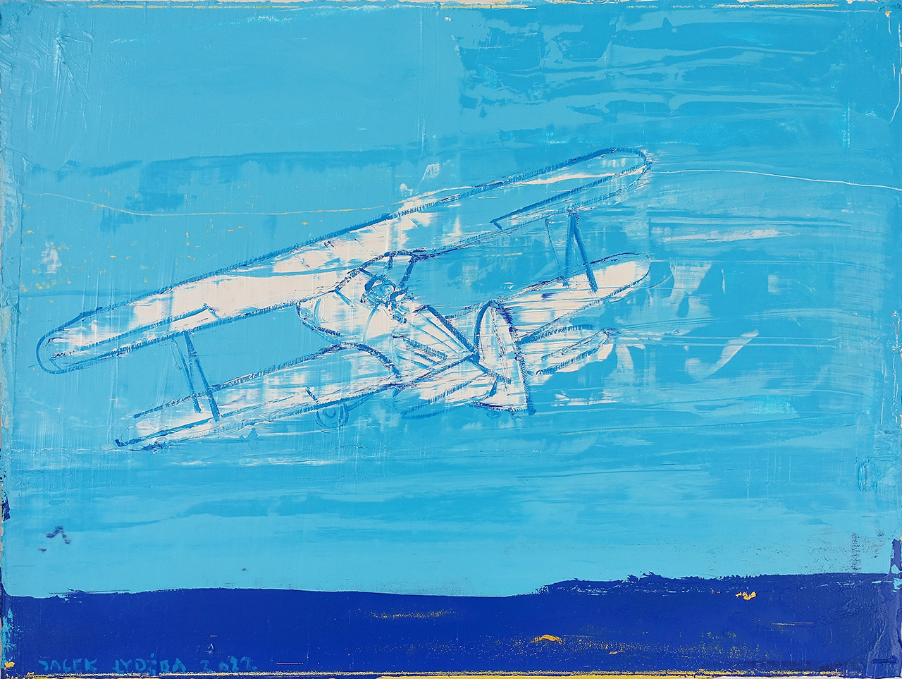 Jacek Łydżba - Biplane (Oil on Canvas | Size: 88 x 68 cm | Price: 8000 PLN)