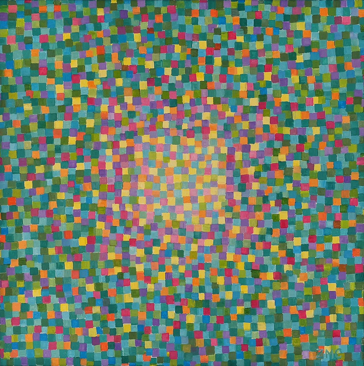 Zofia Matuszczyk-Cygańska - Green (Oil on Canvas | Größe: 106 x 106 cm | Preis: 16000 PLN)