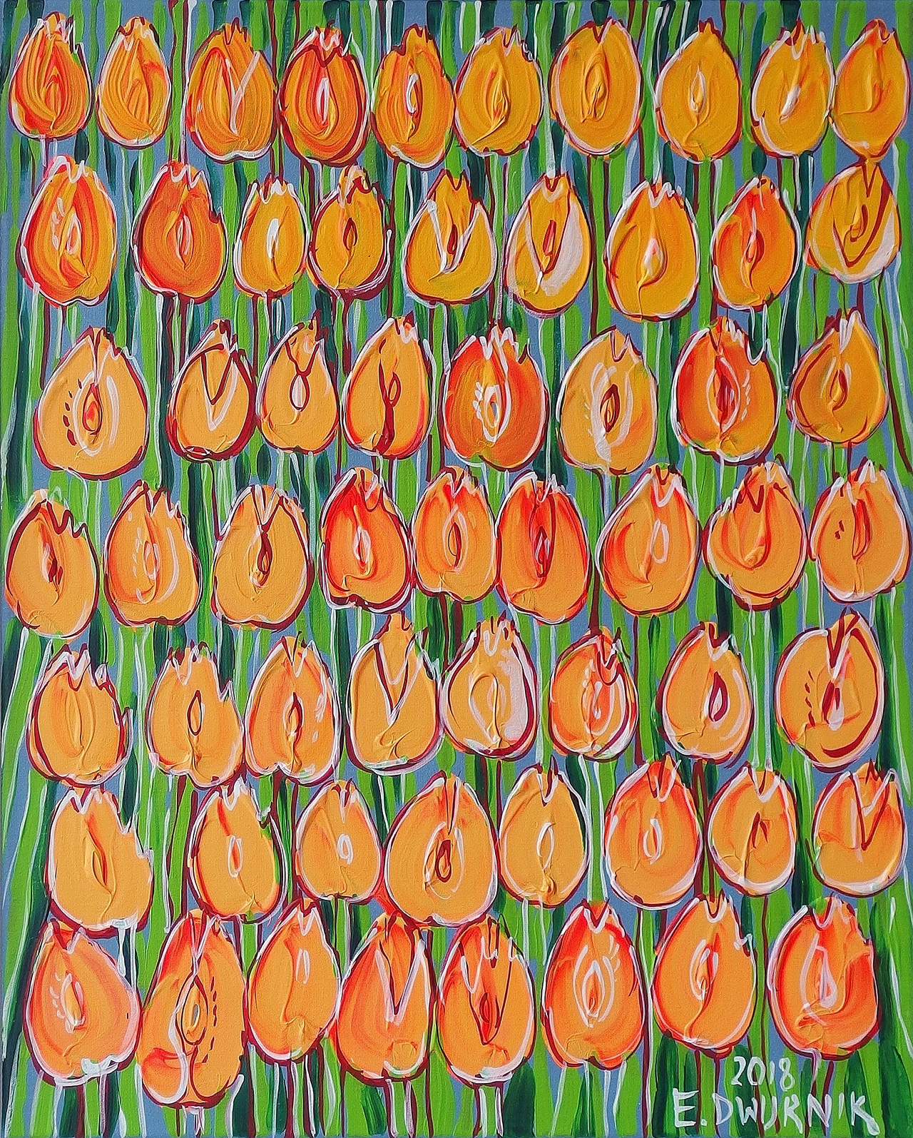 Edward Dwurnik - Yellow tulips (Oil on Canvas | Größe: 73 x 89 cm | Preis: 70000 PLN)