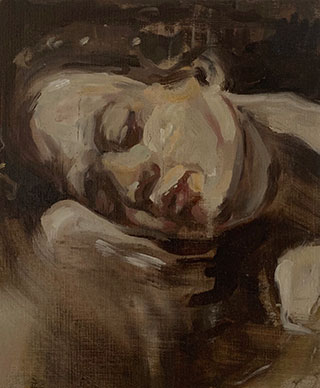 Julia Medyńska : Resting on Hand : Oil on Canvas