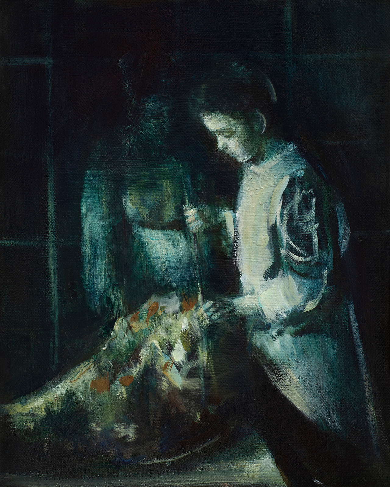 Julia Medyńska - Taming of the Beast (Oil on Canvas | Wymiary: 24 x 30 cm | Cena: 5000 PLN)