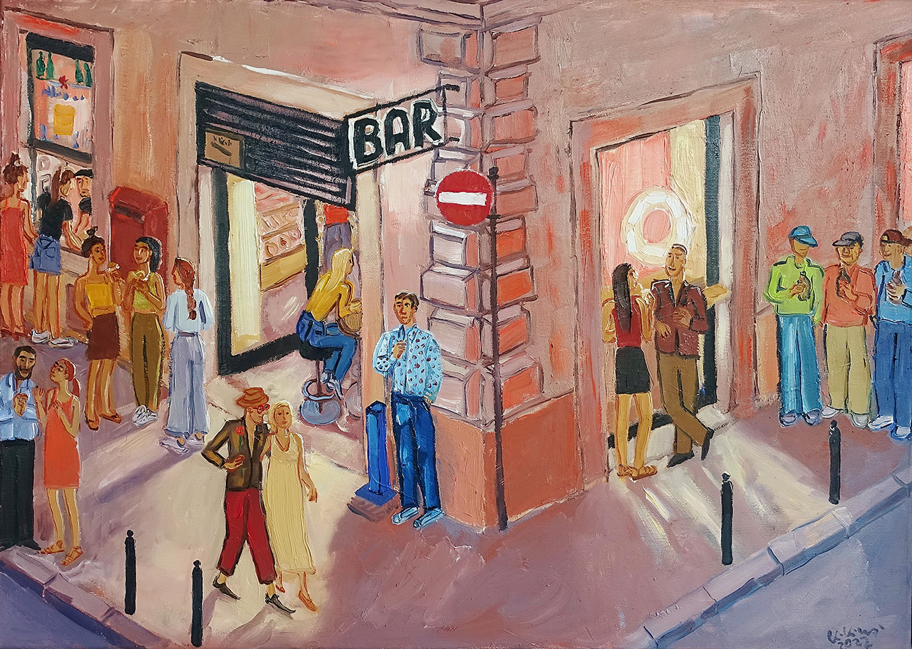 Krzysztof Kokoryn - Bar La Licata (Oil on Canvas | Size: 78 x 58 cm | Price: 9000 PLN)