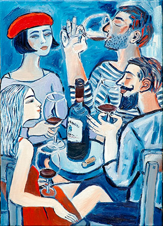 Krzysztof Kokoryn : Wine tasting : Oil on Canvas