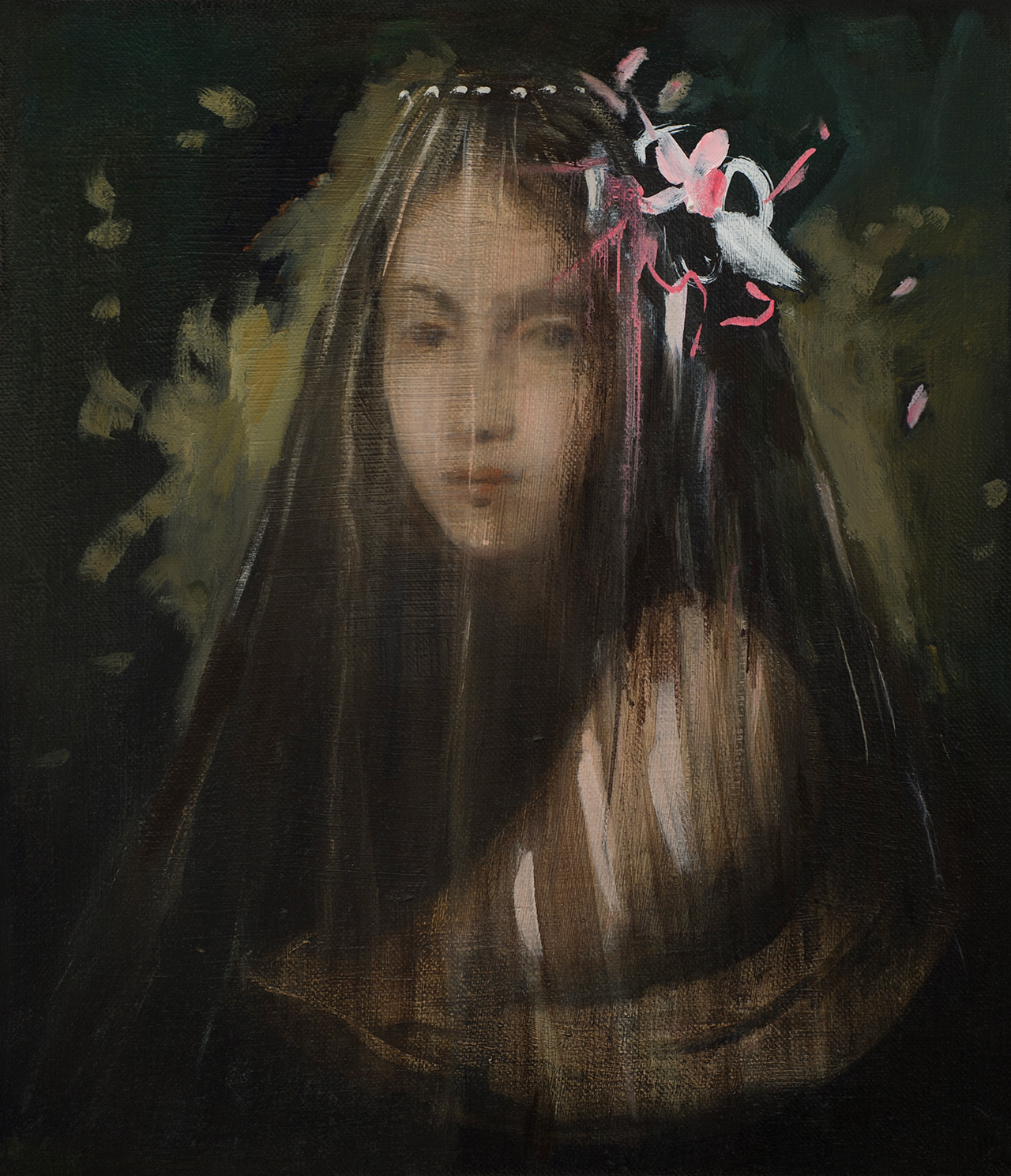 Julia Medyńska - The Bride (Oil on Canvas | Wymiary: 30 x 35 cm | Cena: 5500 PLN)