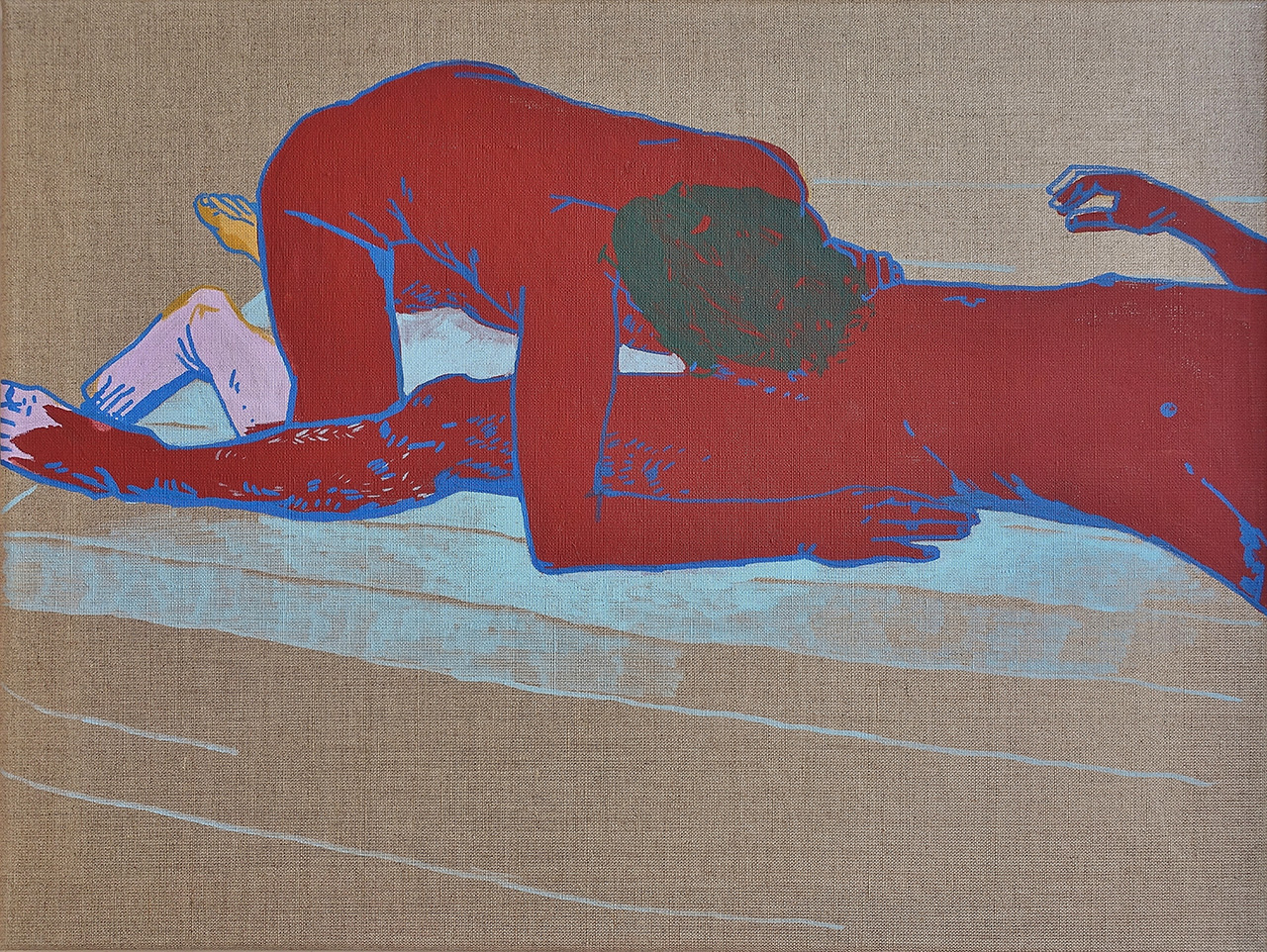 Agnieszka Sandomierz - Intimacy (Tempera on canvas | Wymiary: 67 x 52 cm | Cena: 4500 PLN)