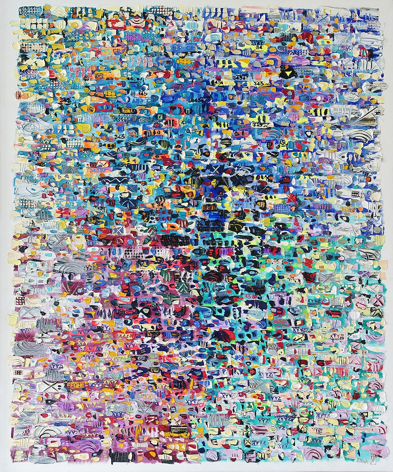 Krzysztof Pająk - Scattered Galaxy. DNA codes (Oil on Canvas | Size: 106 x 126 cm | Price: 12000 PLN)