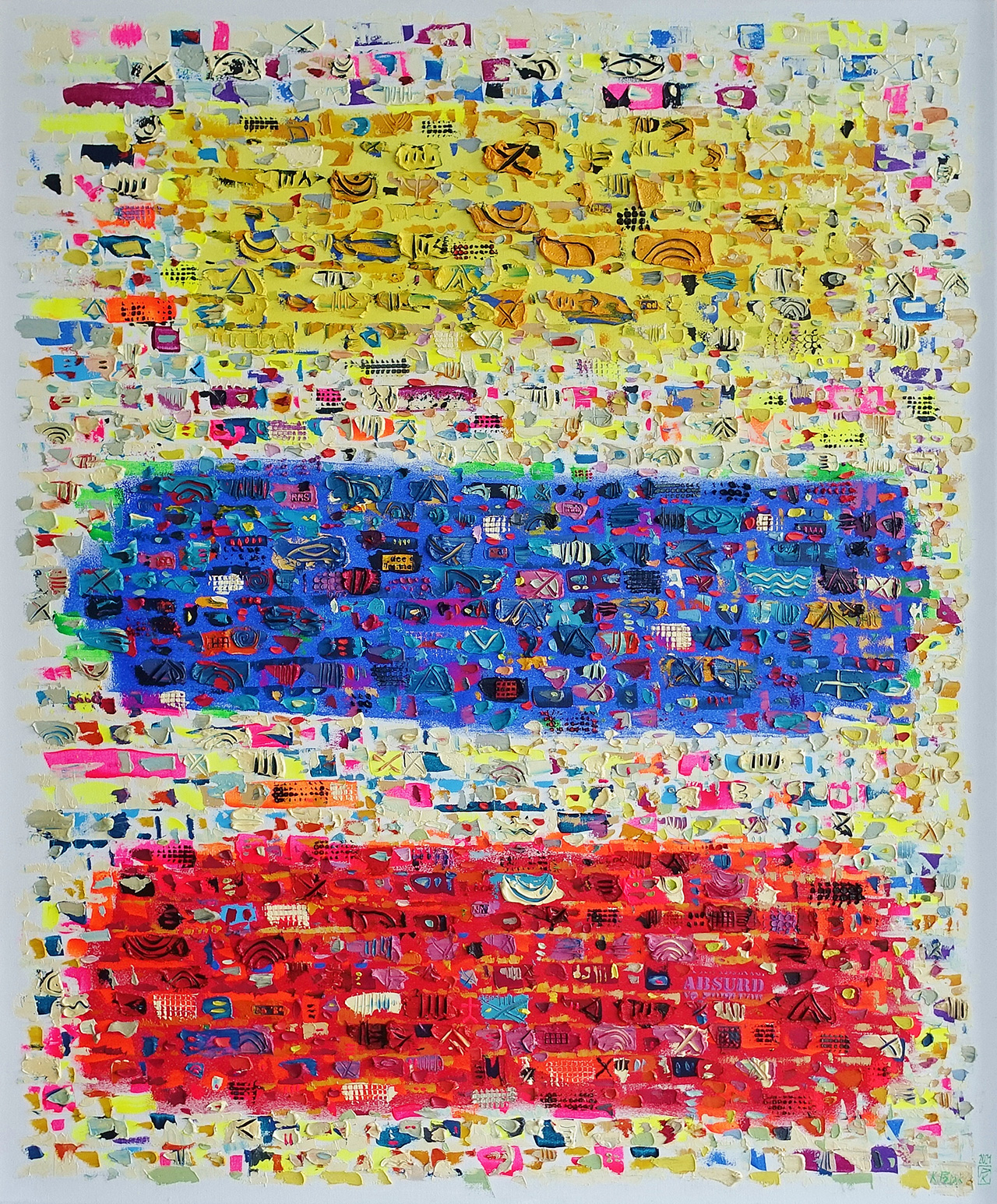 Krzysztof Pająk - Three colours (Oil on Canvas | Wymiary: 106 x 126 cm | Cena: 12000 PLN)