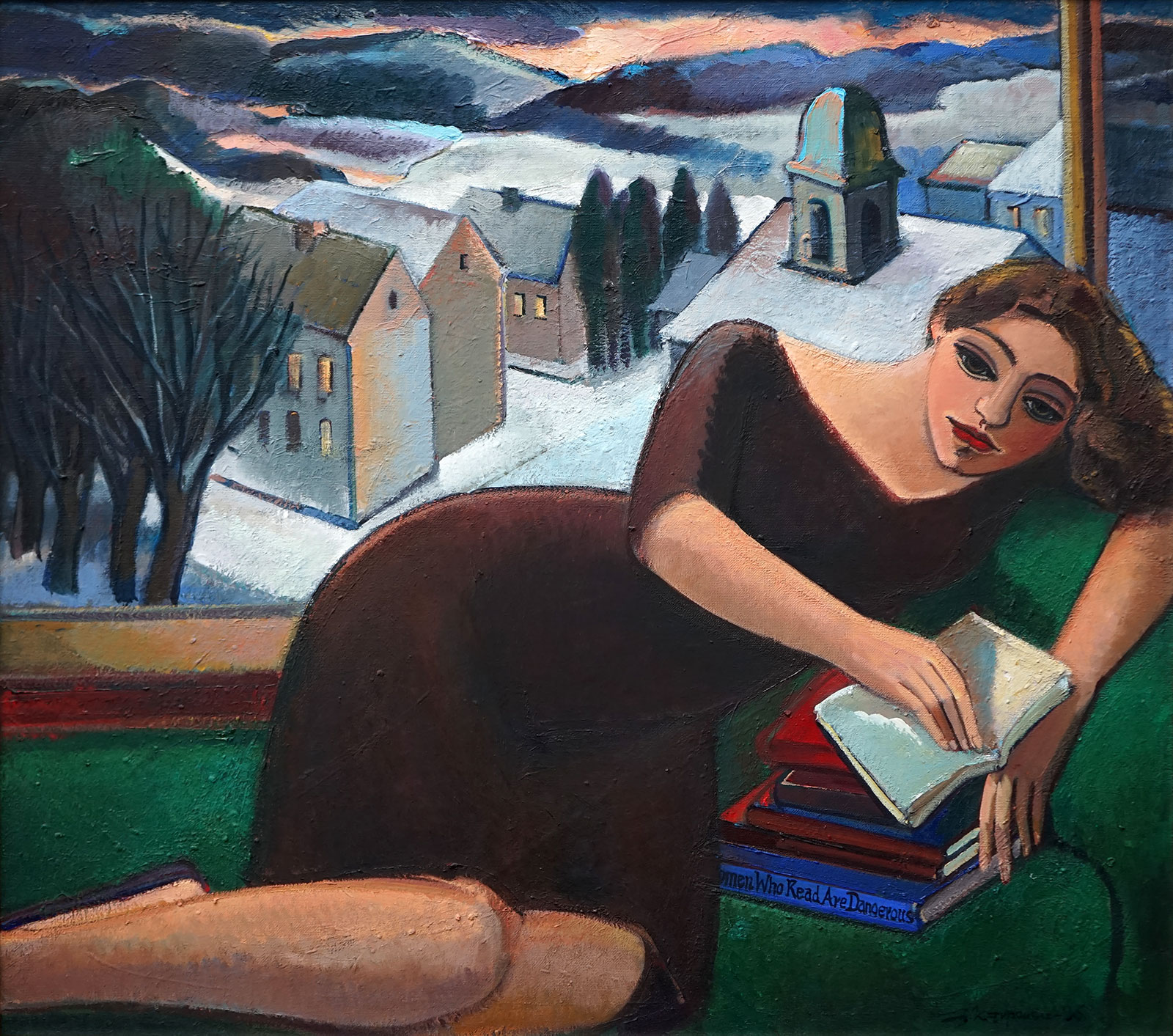 Anna Karpowicz-Westner - Zimowa sjesta. Z cyklu Leselust (Oil on Canvas | Größe: 90 x 80 cm | Preis: 32000 PLN)