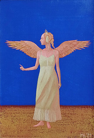 Mikołaj Kasprzyk : A teaching angel : Oil on Canvas