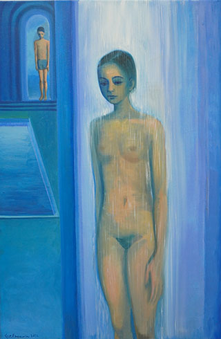 Katarzyna Karpowicz : Shower : Oil on Canvas
