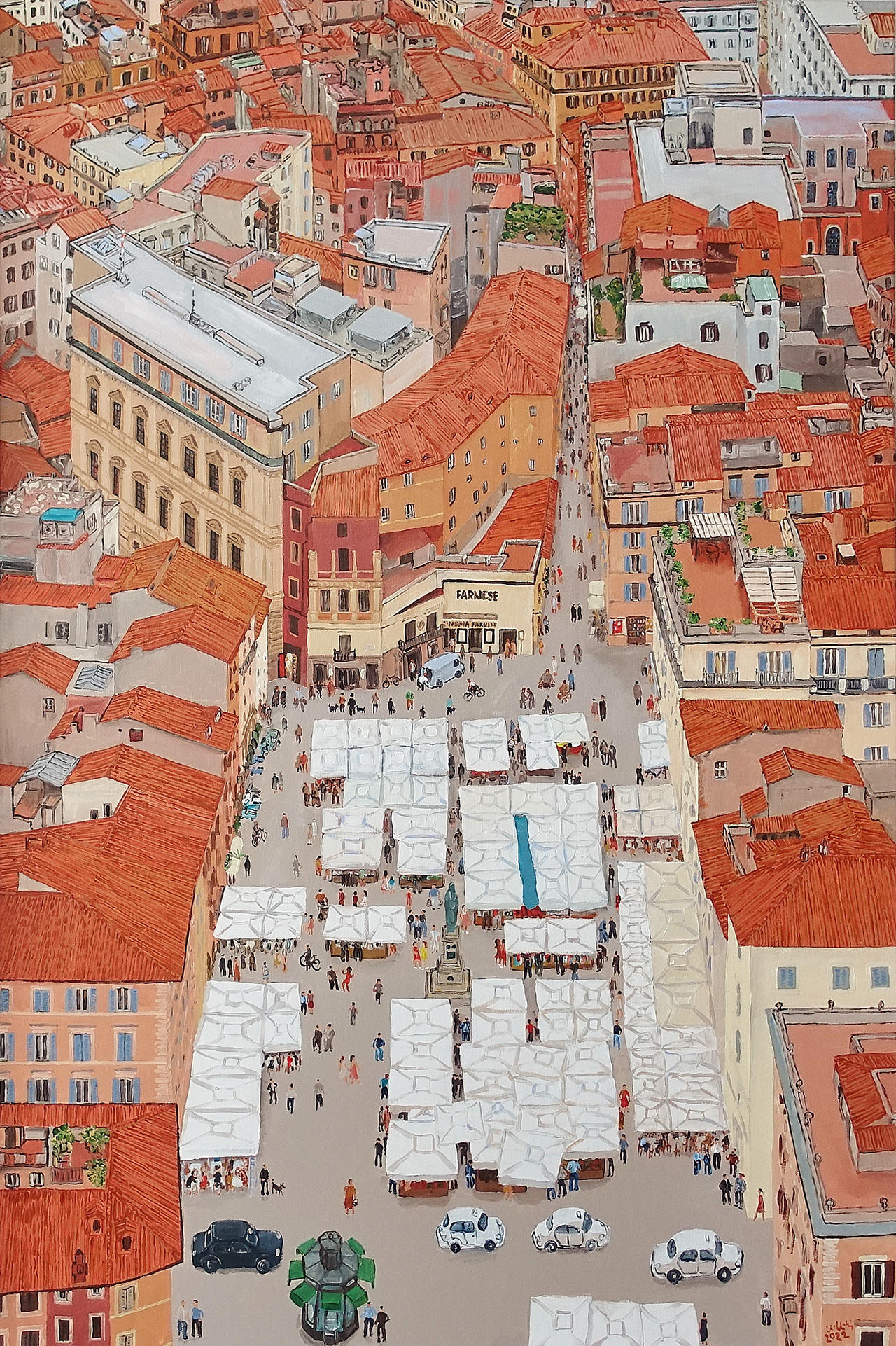 Krzysztof Kokoryn - Campo de' Fiori (Oil on Canvas | Wymiary: 89 x 129 cm | Cena: 19000 PLN)