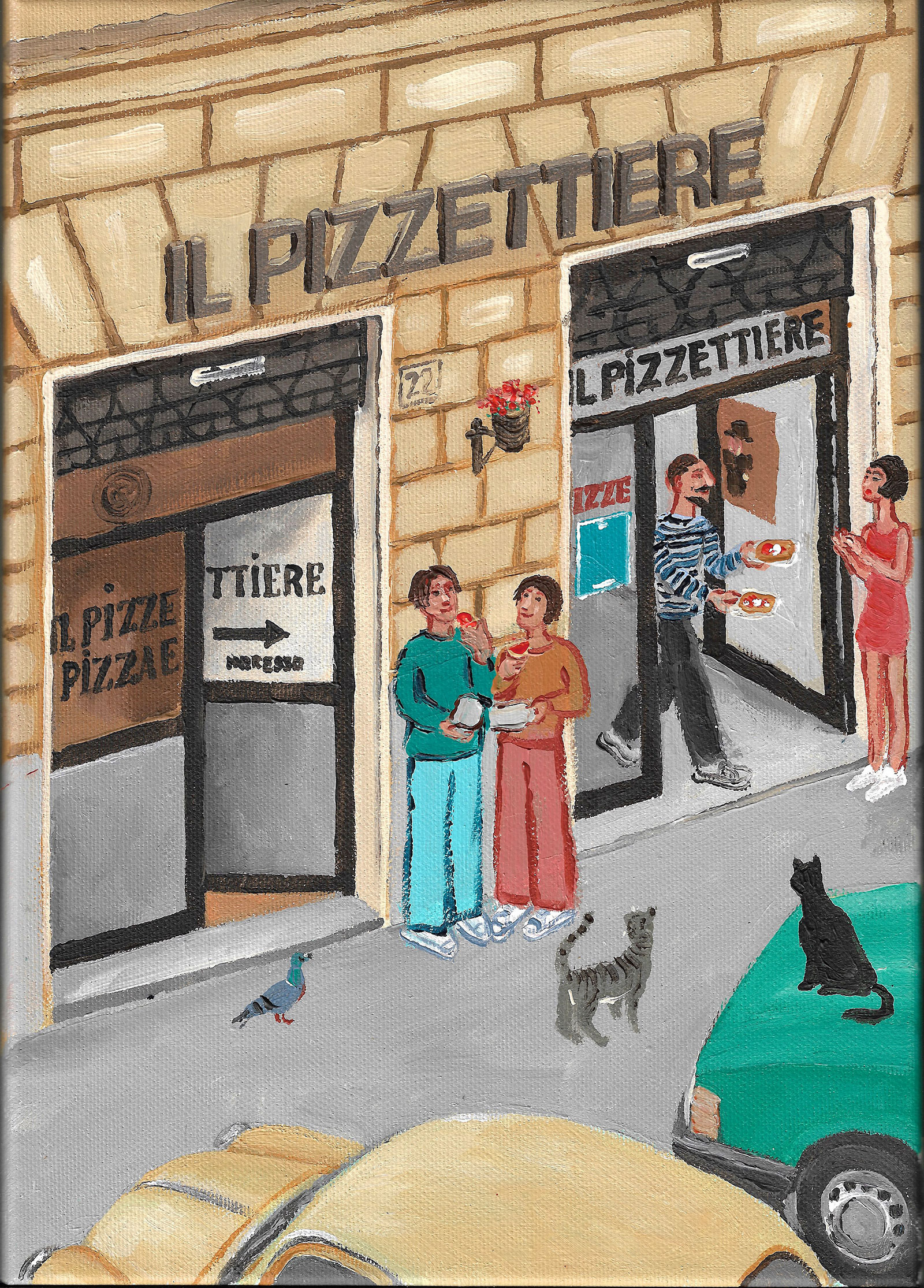 Krzysztof Kokoryn - Il pizzettiere (Acrylic on canvas | Size: 21 x 30 cm | Price: 3000 PLN)