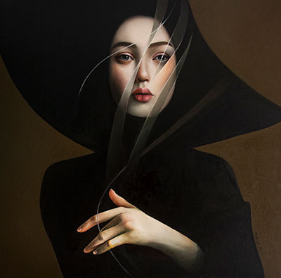 Katarzyna Kubiak : Lady in Black : Oil on Canvas