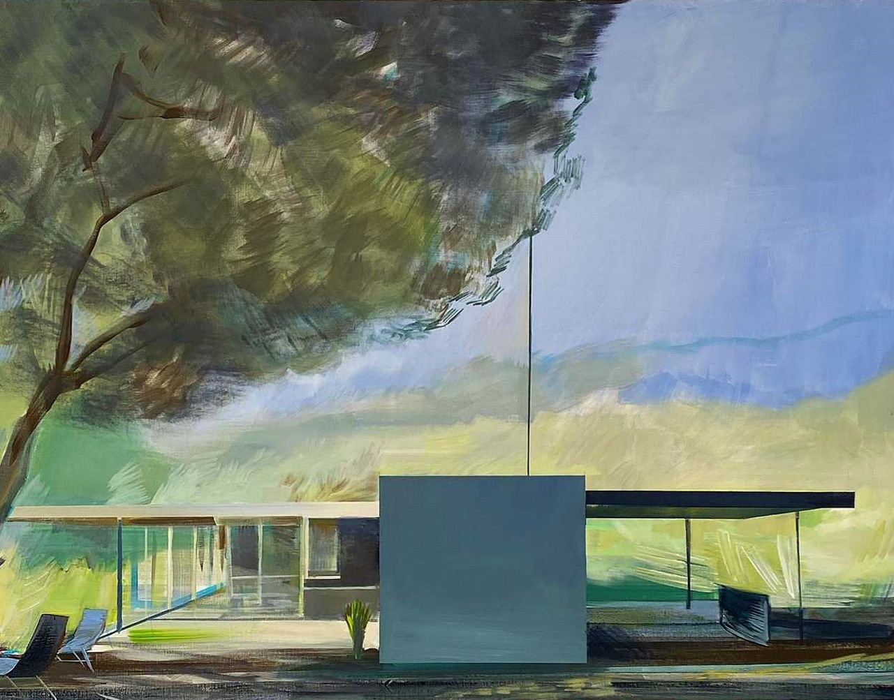 Maria Kiesner - House under an old tree (Tempera on canvas | Size: 130 x 95 cm | Price: 9000 PLN)