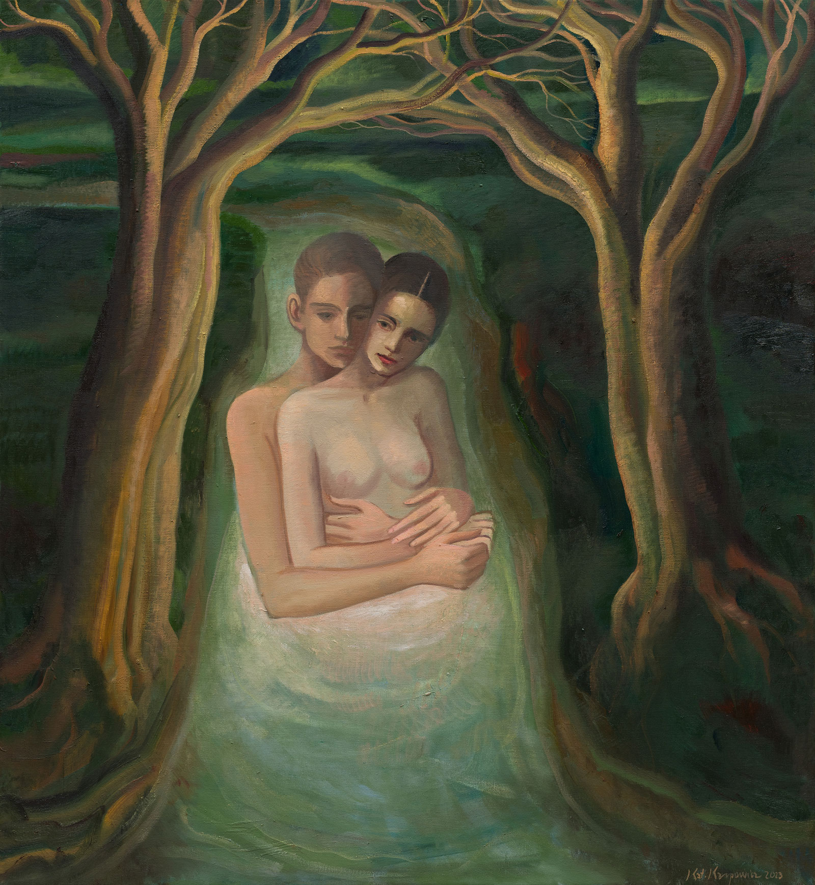 Katarzyna Karpowicz - Kochankowie (Oil on Canvas | Größe: 110 x 120 cm | Preis: 38000 PLN)
