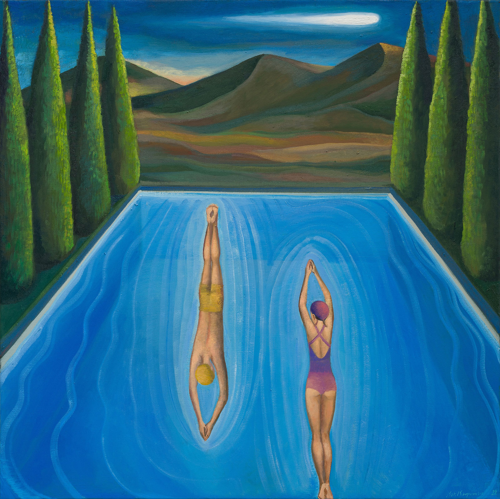 Katarzyna Karpowicz - Sen o basenie (Oil on Canvas | Size: 110 x 110 cm | Price: 32000 PLN)